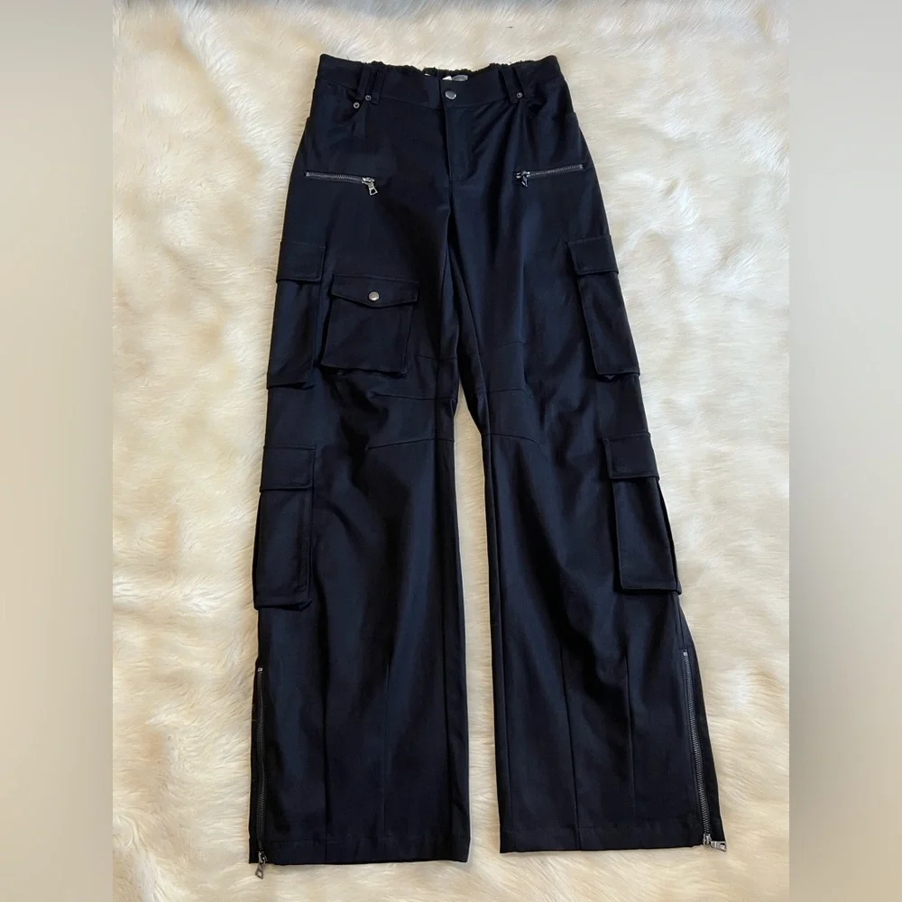 🆕 Alice + Olivia AKERS OVERSIZED CARGO PANT COLOR Black Sz 6 - Picture 8 of 16